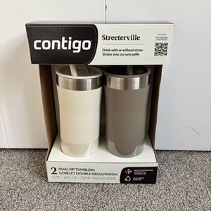Contigo Streeterville Dual Sip Tumblers - White and Brown